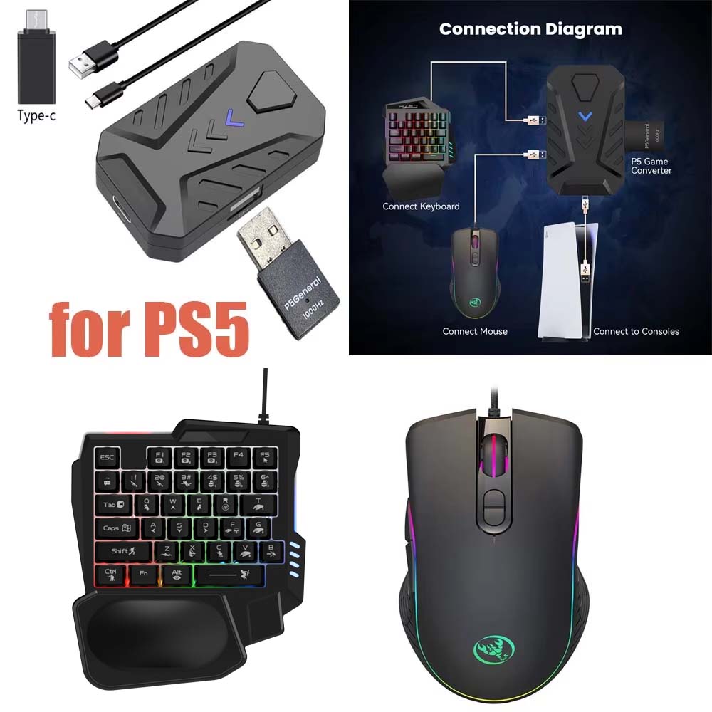 Gaming Console Latest - USB-C-Konverter für PS5 Gaming-Tastatur und Maus,