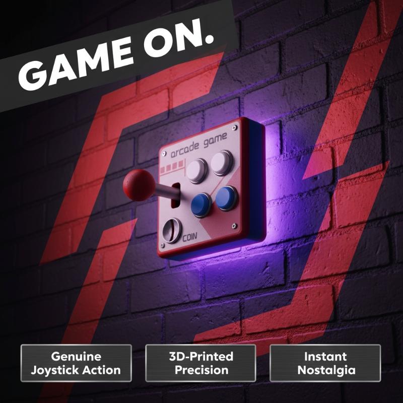 Gaming Console Buttons - Retro Arcade-Spielknopf-Schalterplatte, Kreative DIY-Wanddekoration für Zuhause,